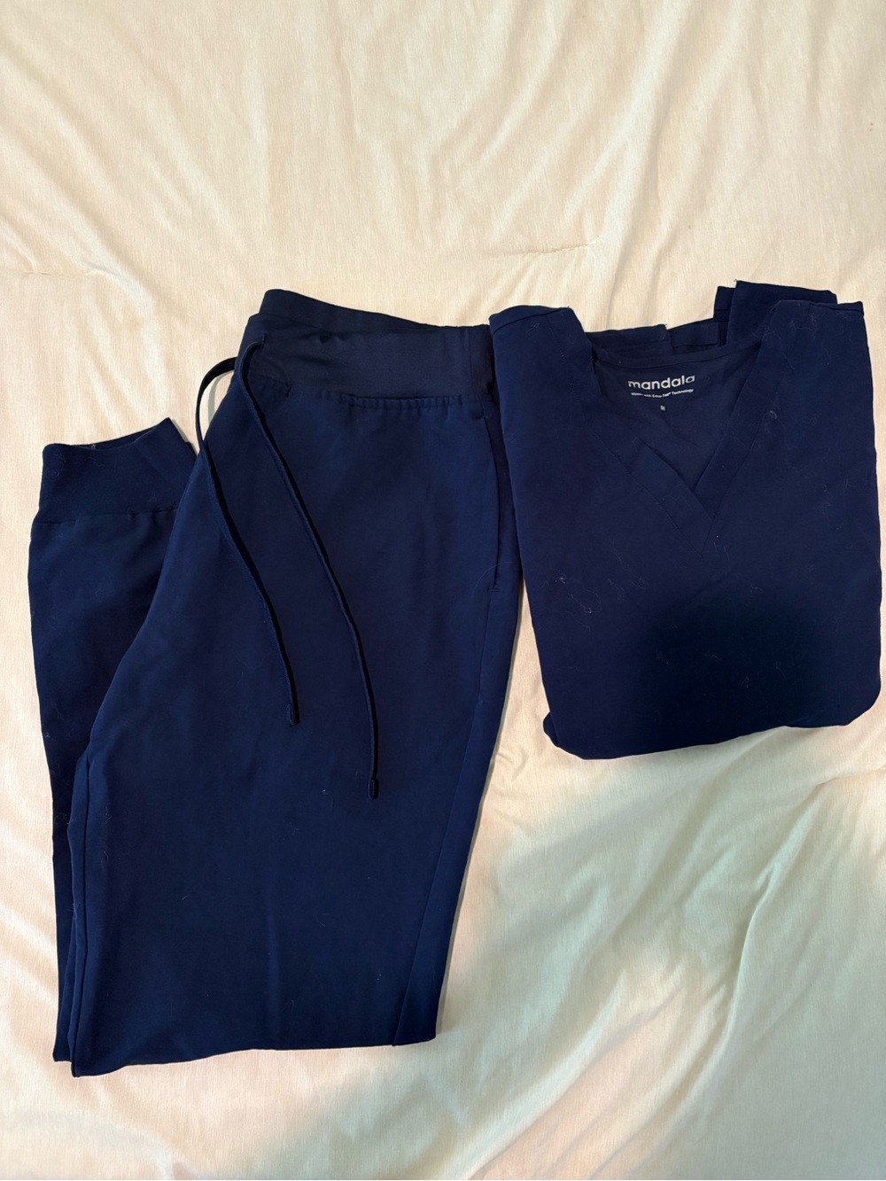 Mandala Women's Navy Jogger Scrub Set